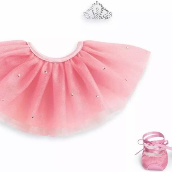 American Girl Truly Me Pretty Pink Tutu Set With Tiara & Ballet Slippers Retired - Picture 2 of 10